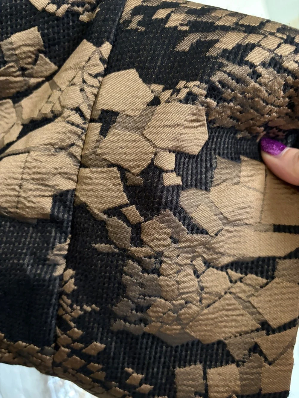 MarlaWynne Black and Tan Draped Open Front Coat - Picture 4 of 5